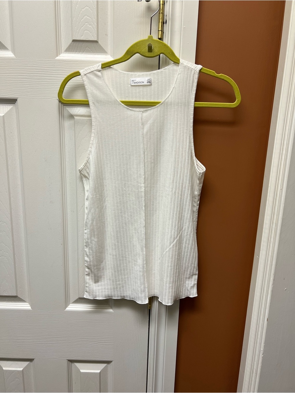 Madison Ribbed Tank Top - White